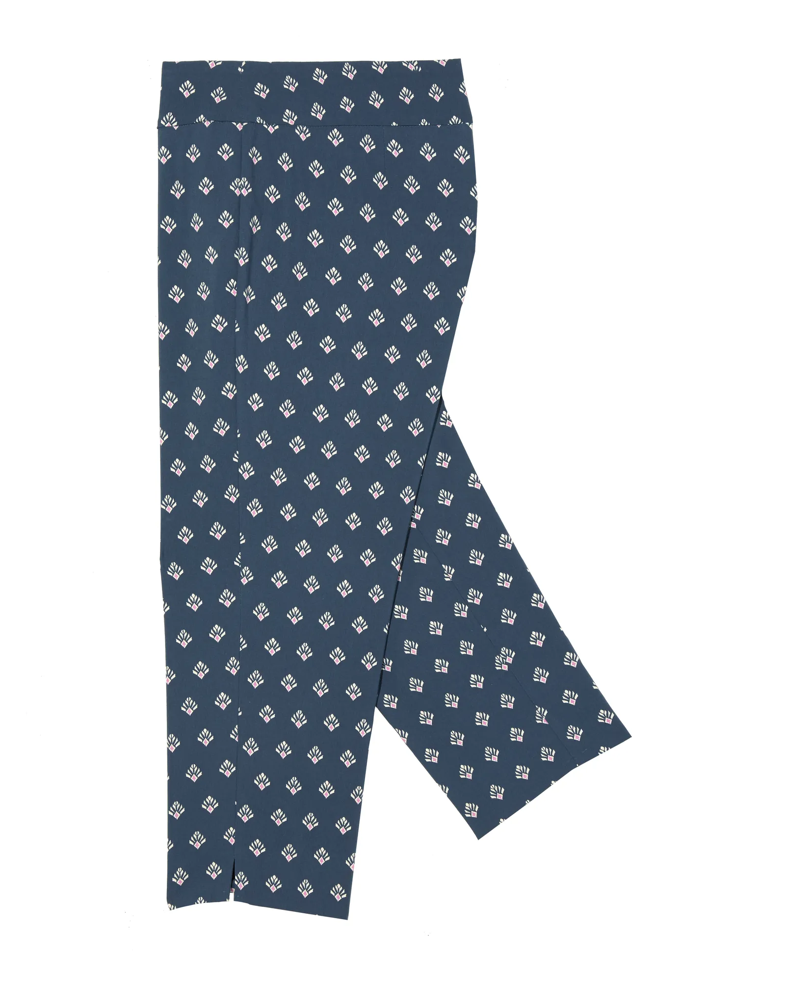 Turin Printed Ankle Pant | Navy / Pink