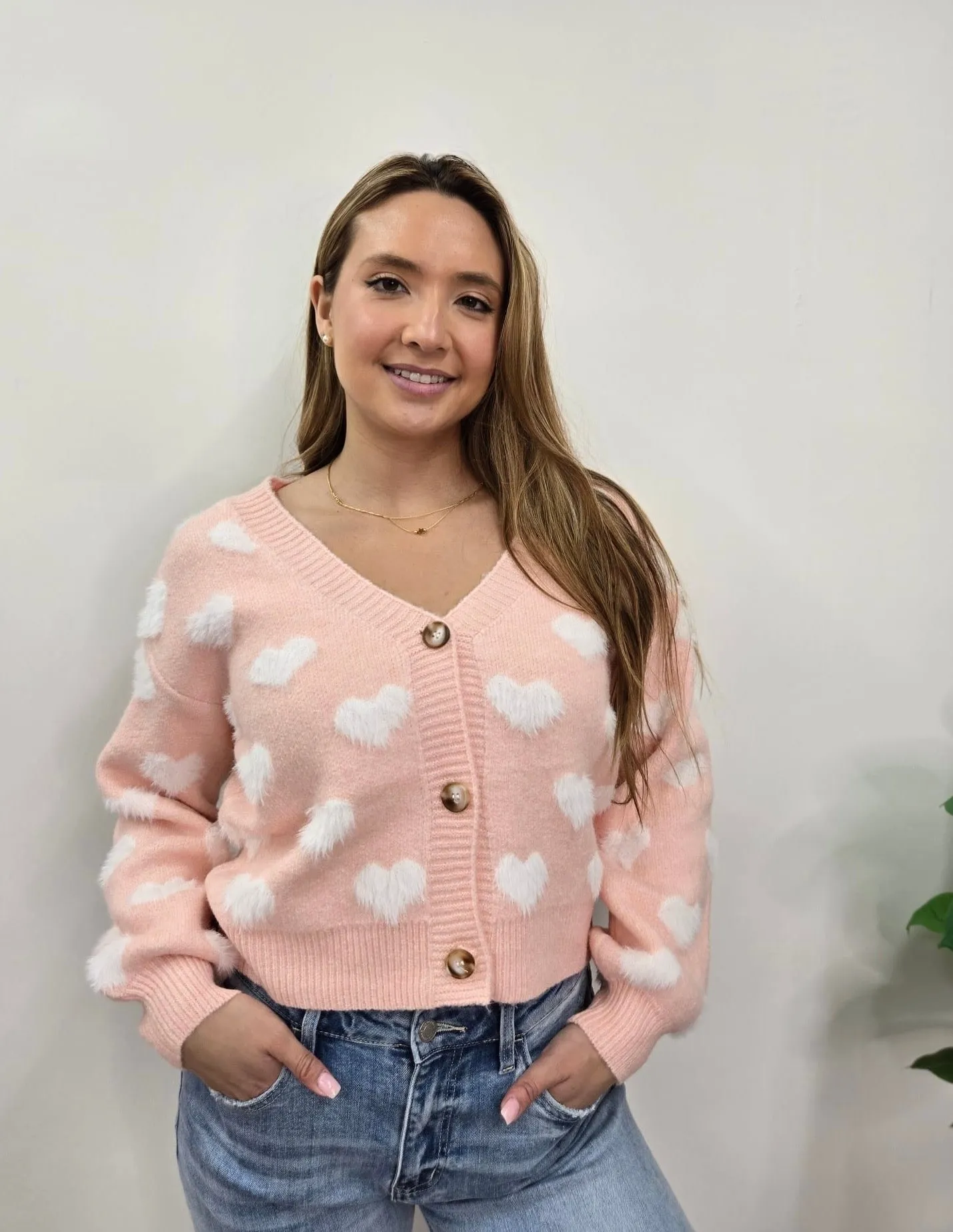 TWIC BLUSH HEART SWEATER