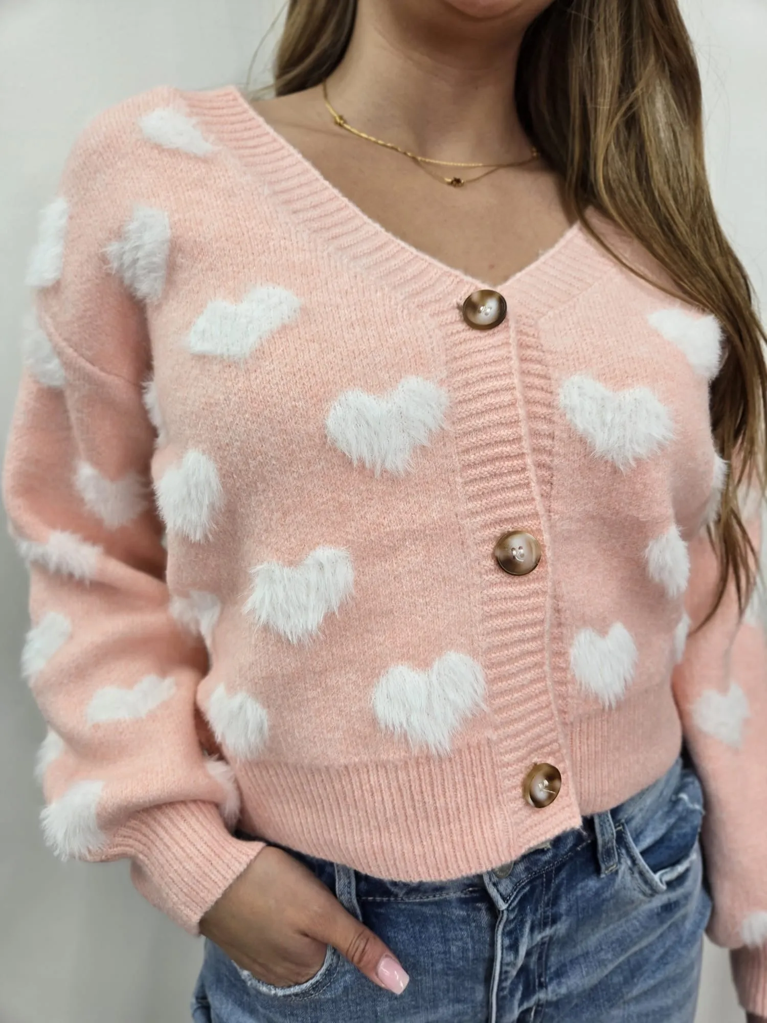 TWIC BLUSH HEART SWEATER