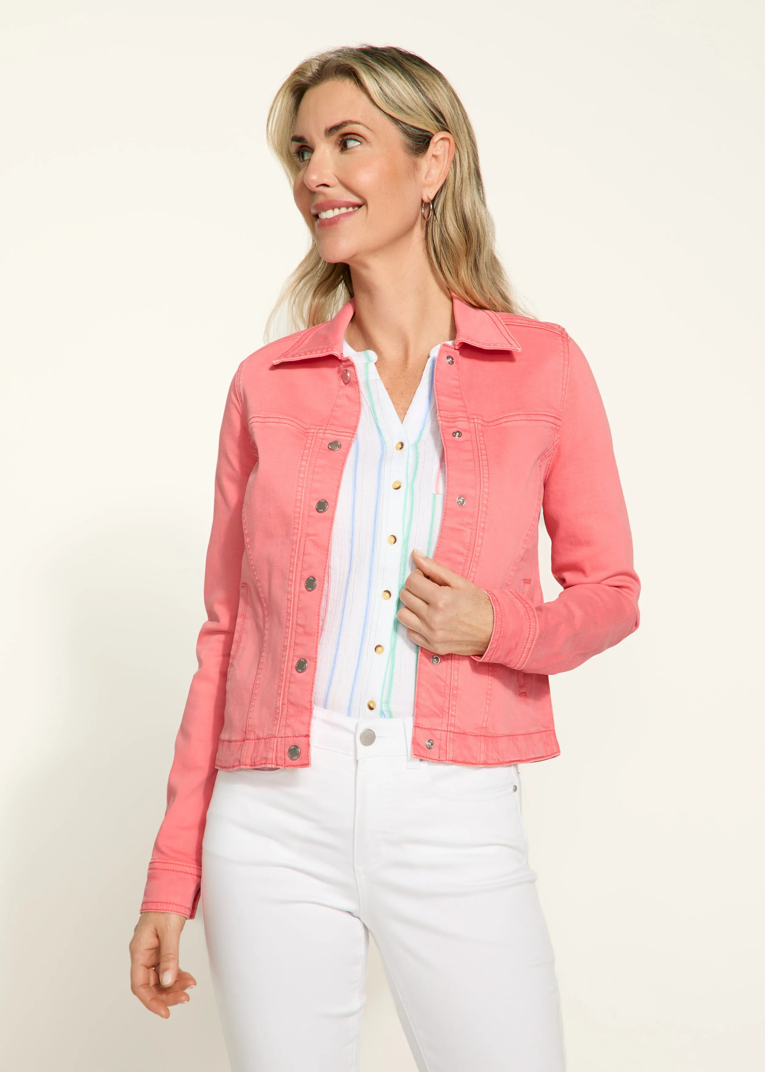 Twill Jacket, Coral