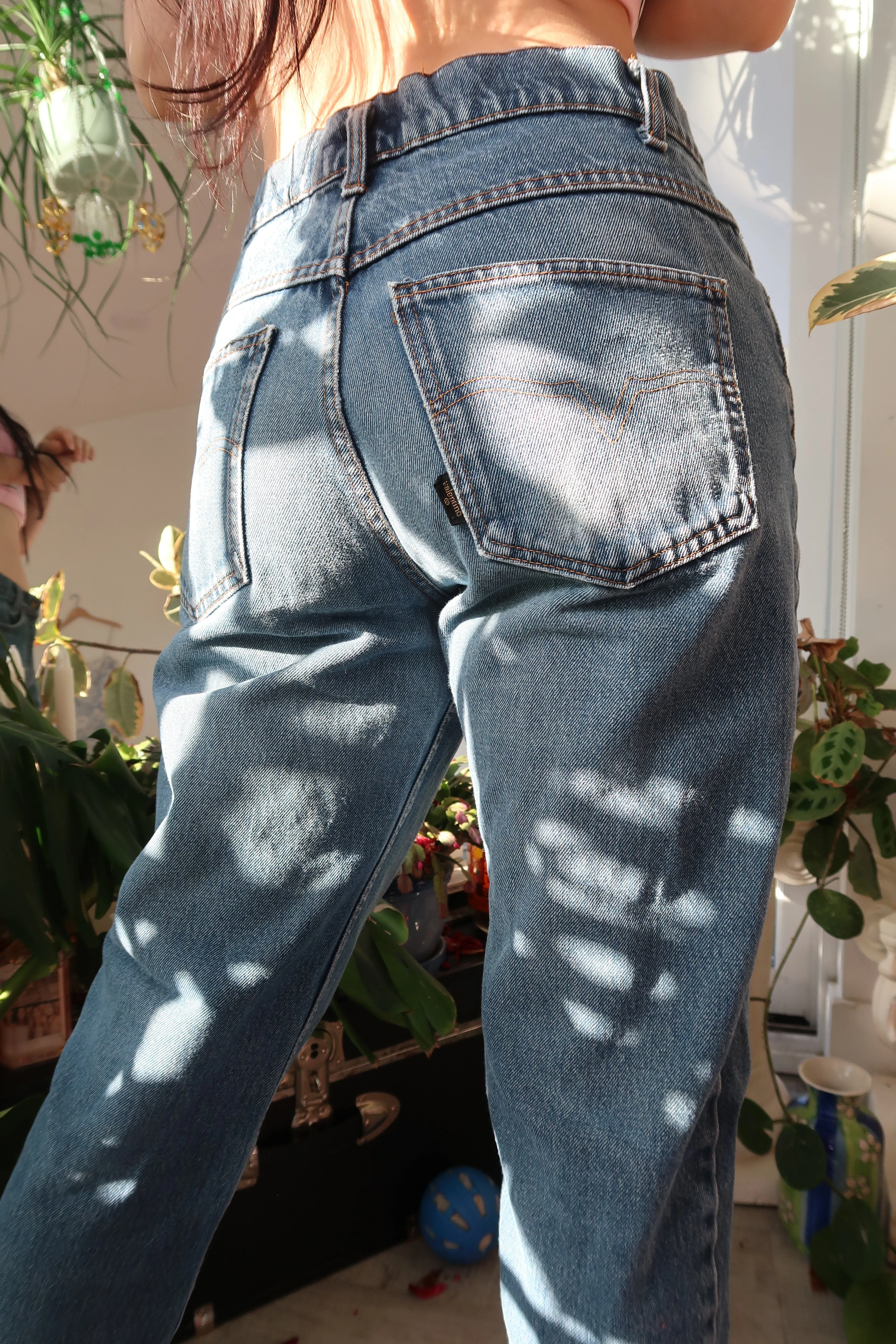Vintage Valentino Jeans Medium Wash Straight Leg Mid-Rise Denim