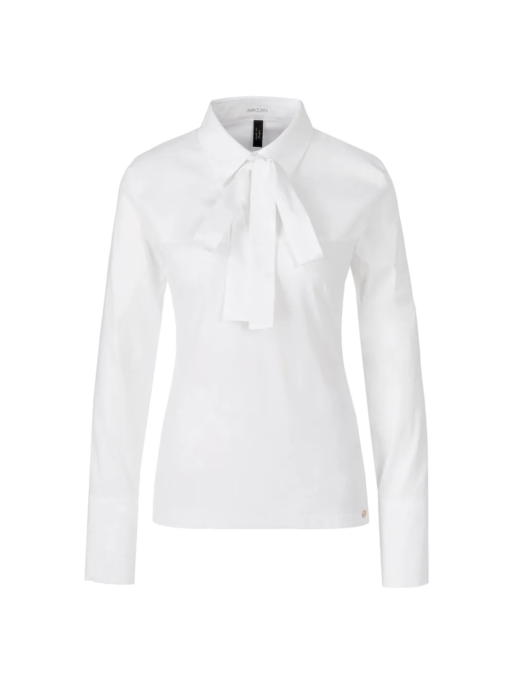 White Cotton & Jersey Polo Shirt With Neck Ties