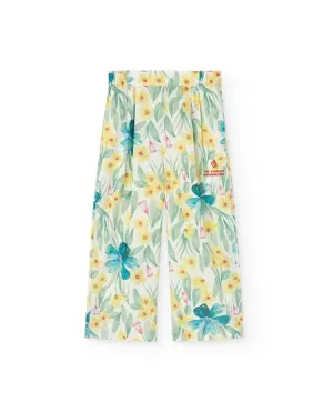 White Floral Antelope Pants