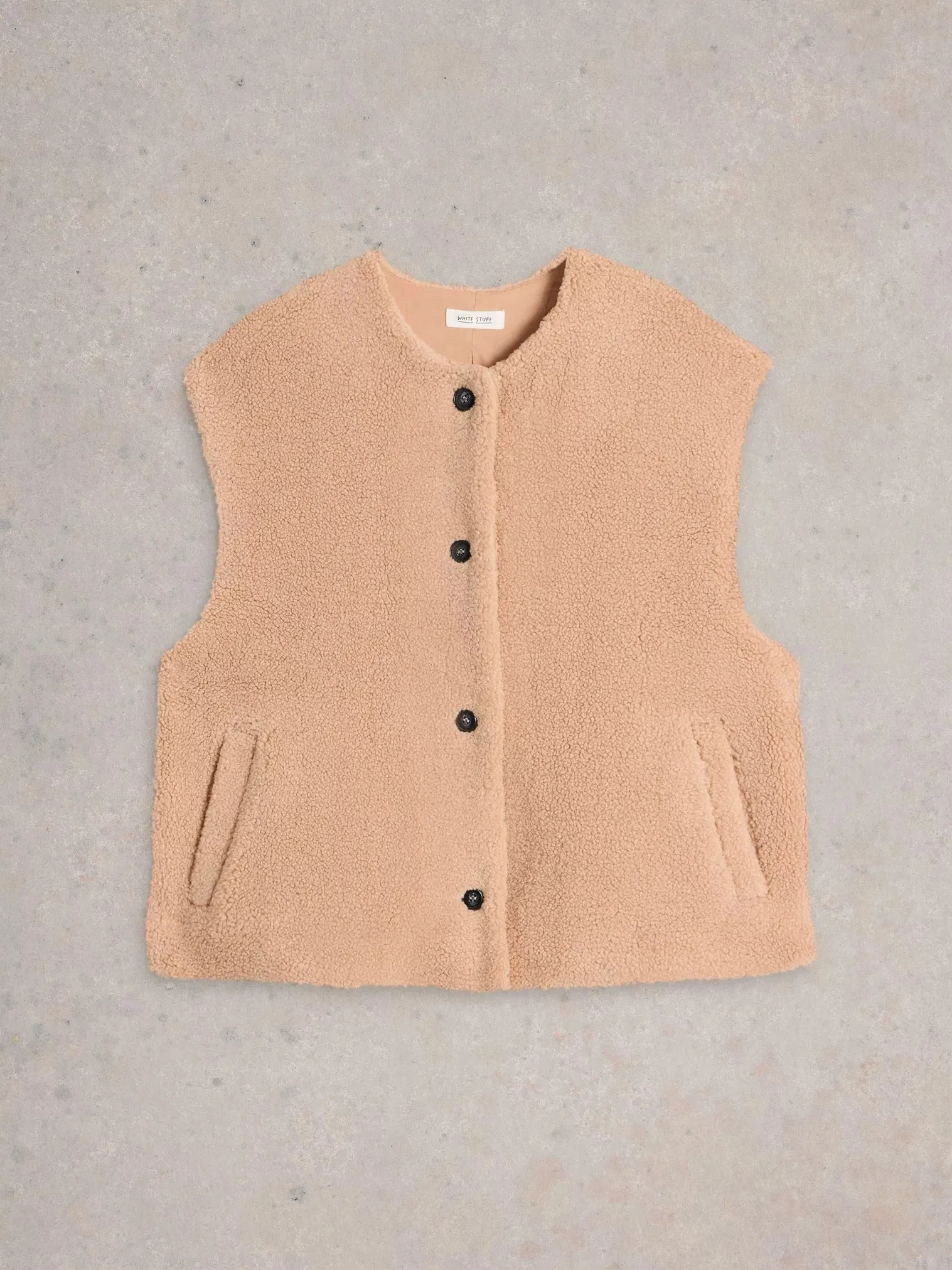 White Stuff Borg Gilet Light Nat