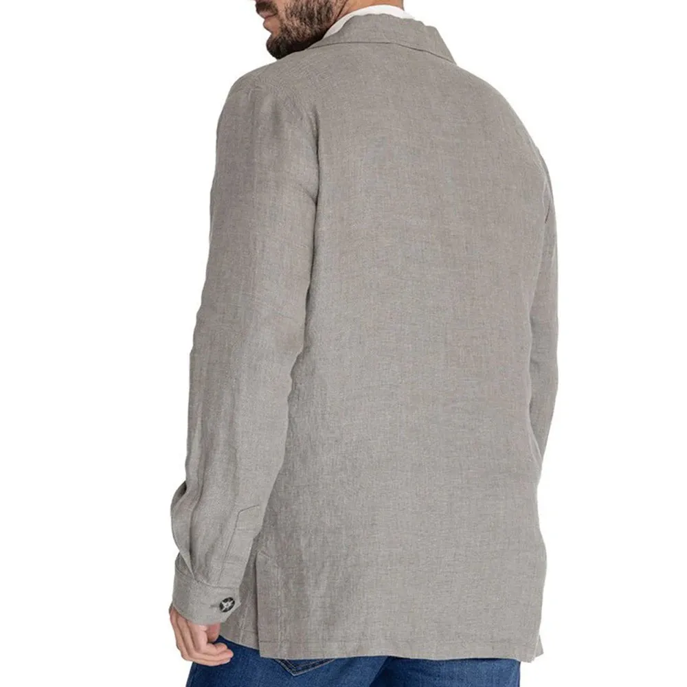 WIAOFELLAS  -  Mens Clothing 2025 Spring Autumn Casual Loose Suit Jacket Fashion Men'S Tops Gray Single-Breasted Design Long-Sleeved Tops Men