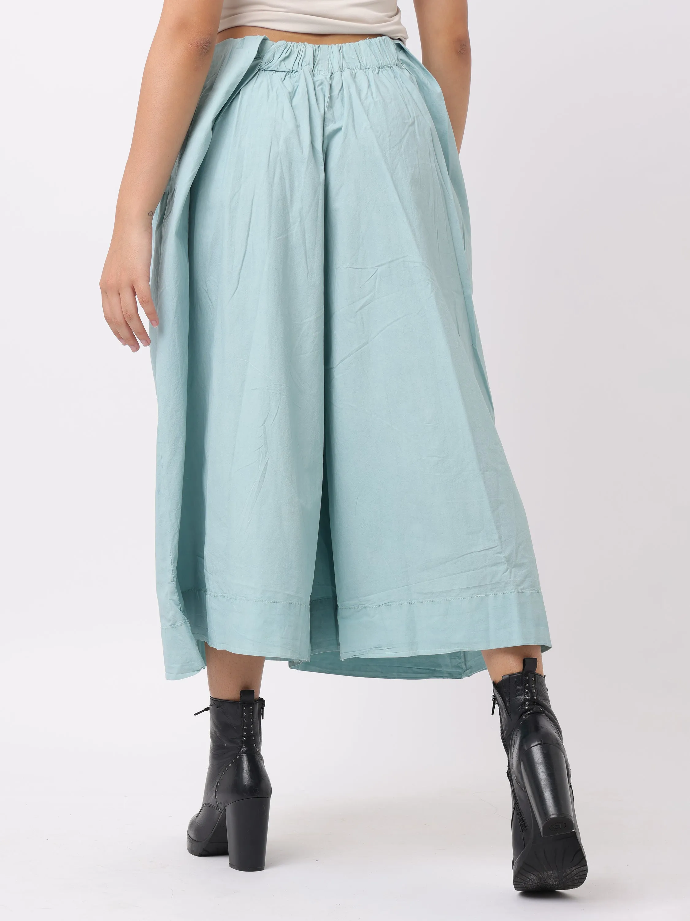Women Light Blue Flared Comfort Fit Pants