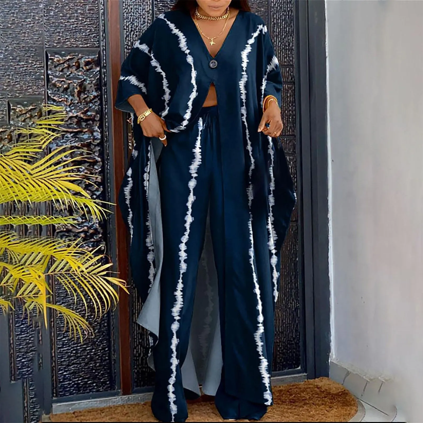 Women's 2 Piece Sweatsuit Open Front One Button 5241