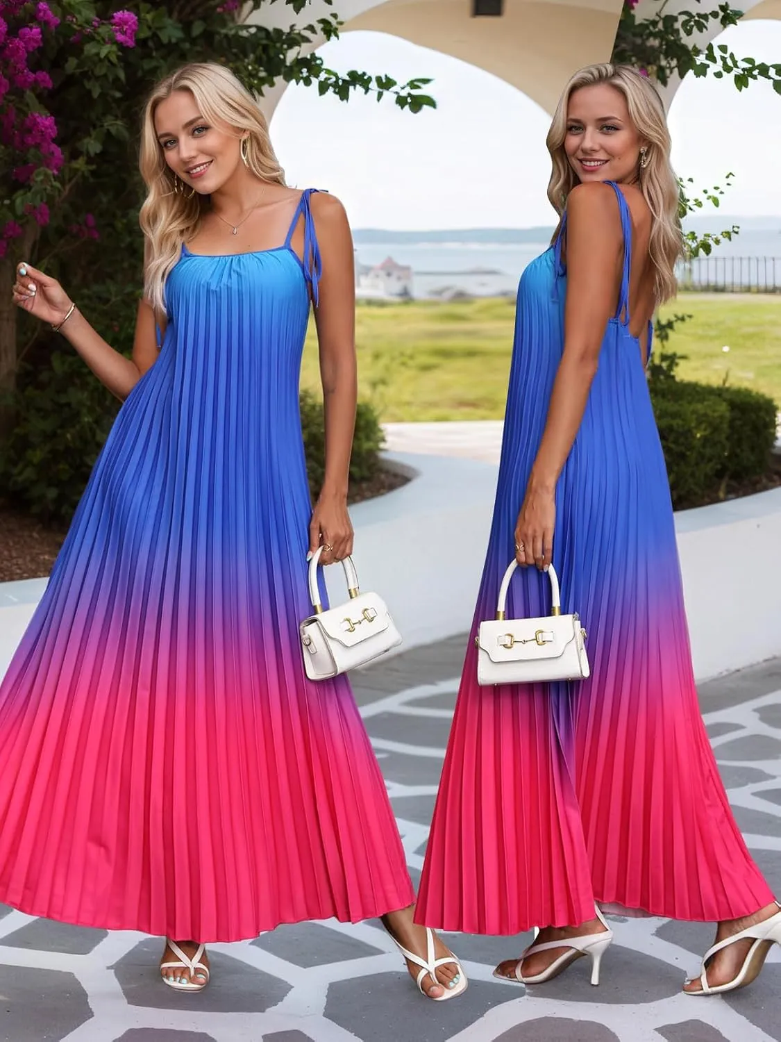 Women's 2025 Summer Formal Dresses Elegant Evening Party Cocktail Sexy Ruched Wedding Guest Maxi Dress