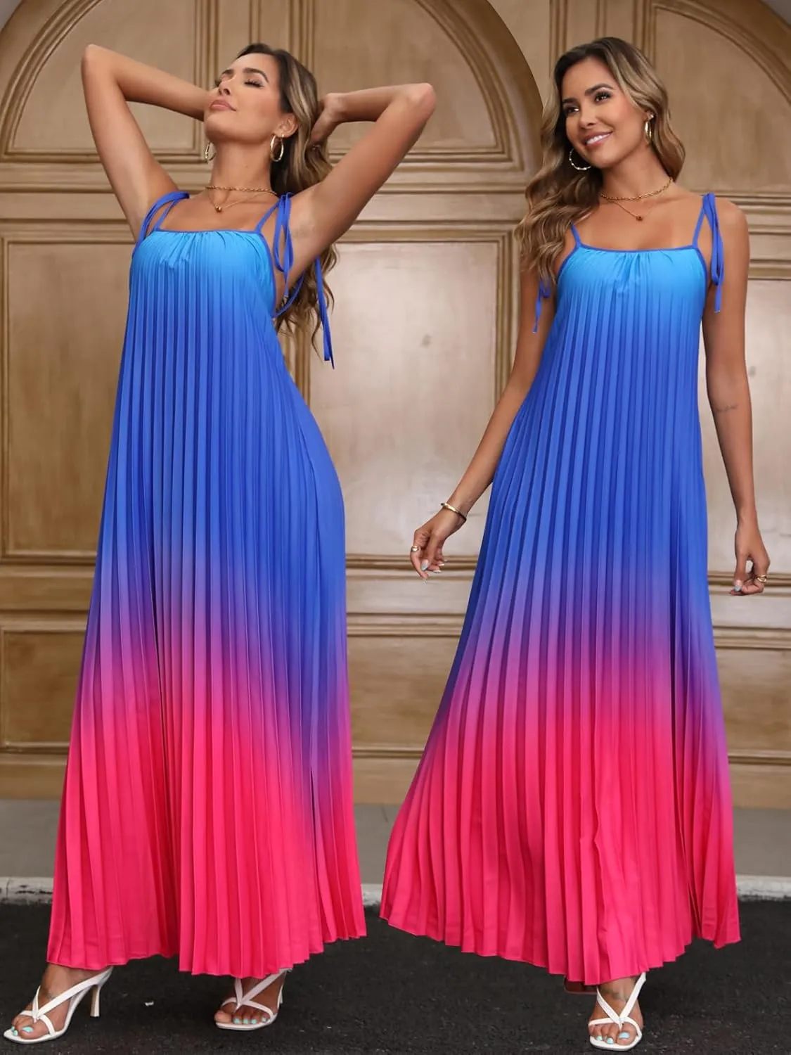 Women's 2025 Summer Formal Dresses Elegant Evening Party Cocktail Sexy Ruched Wedding Guest Maxi Dress