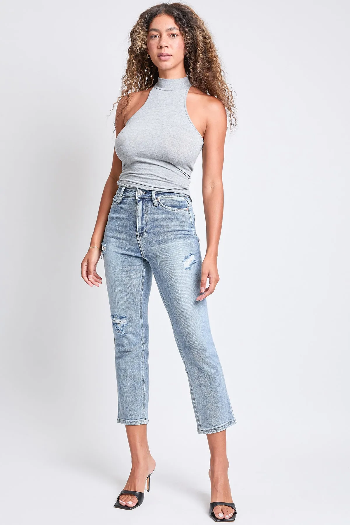 Women's Luxe High Rise Vintage Stretch Straight Leg Jeans