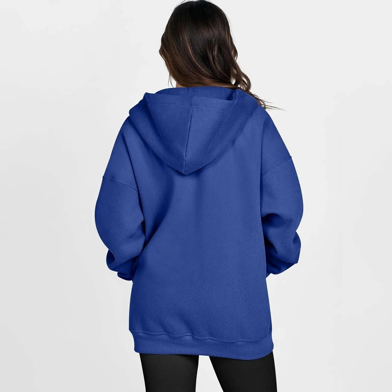 Women's Oversized Hooded Sweatshirt Full Zip Up Long Sleeve Jackets With Pockets Fall Outfits Y2K Teen Girls Clothes