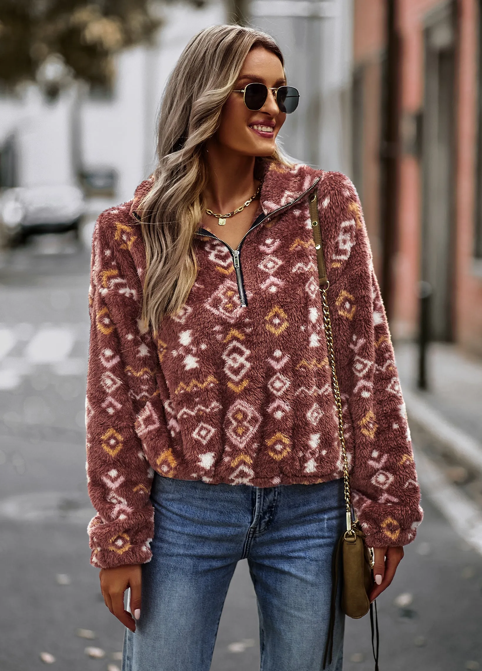 YESFASHION 2023 Winter Warm Tops Casual Sweatshirts