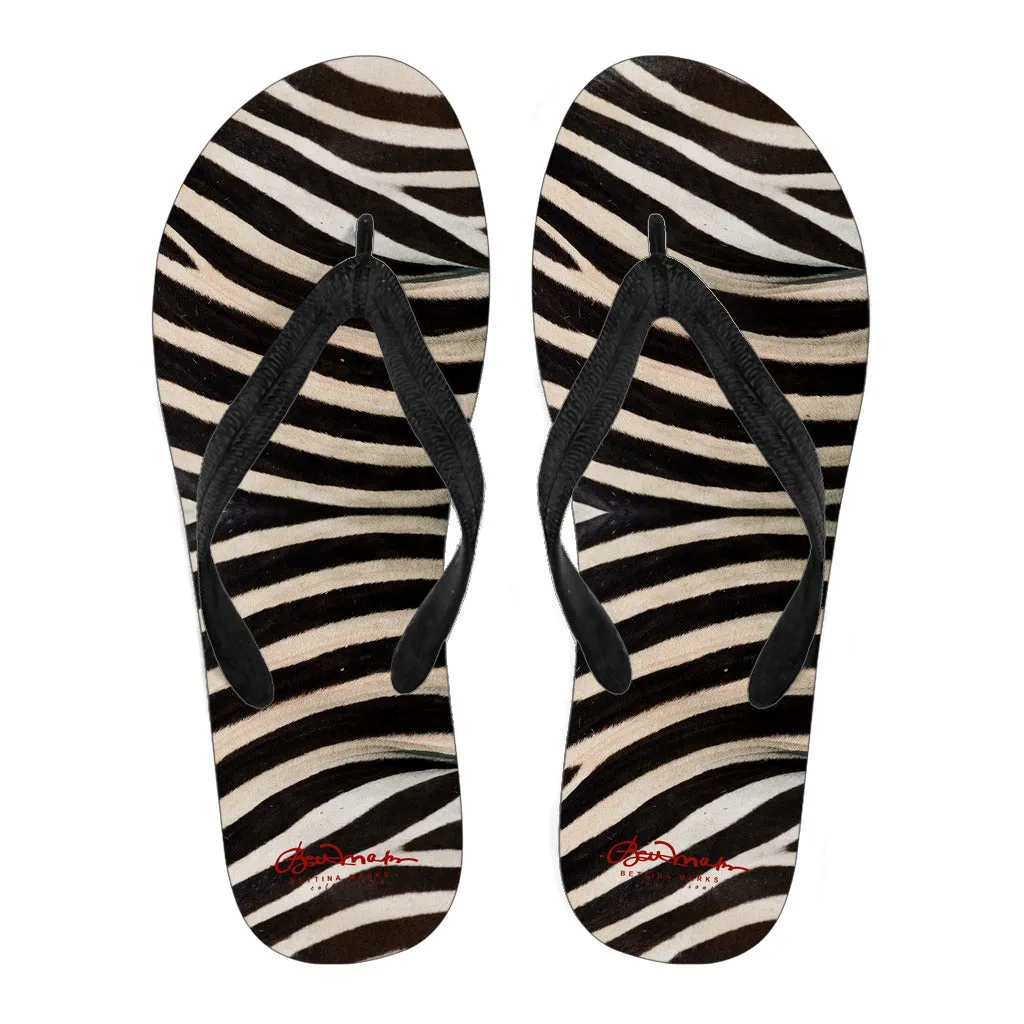 Zebra Flip Flops